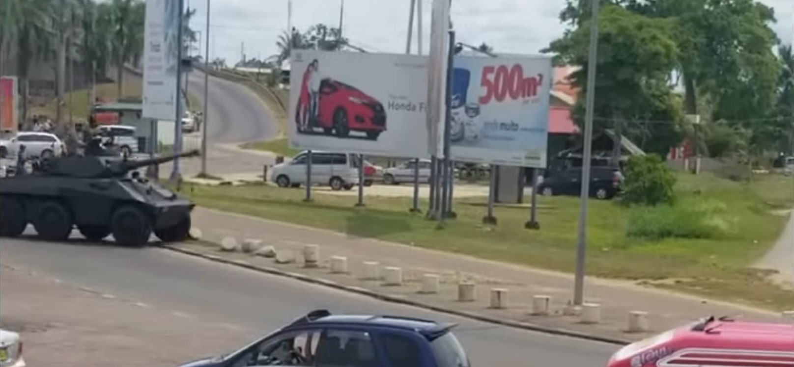 Military Vehicle Misjudges Speed and Slams Into Home