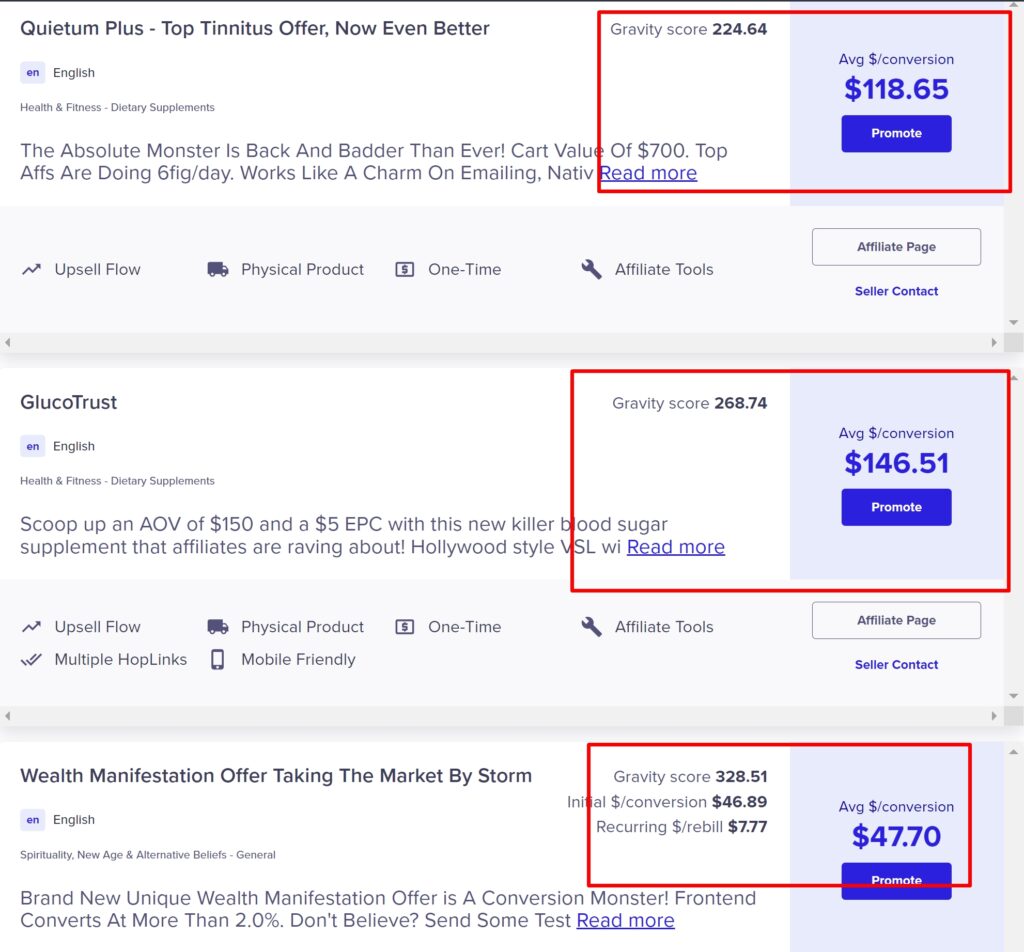 affiliate conversion with rates example - remixable